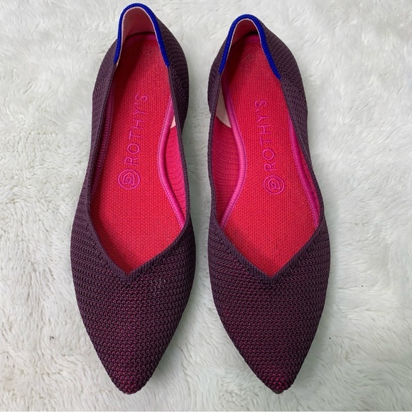 Rothy’s Women's Rare Unicorn Violet Purple The Point Flats Size 8.5 - Picture 2 of 14